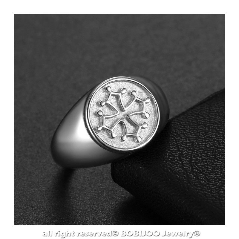 Bobijoo Jewelry Bague Chevali Re Homme Femme Croix Occitanie Acier