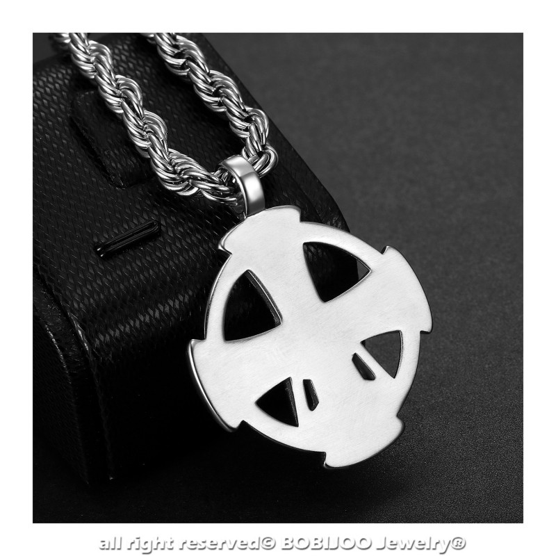 BOBIJOO Jewelry Anhänger Templer Kreuz Pentagrame Pentagramm Maurer