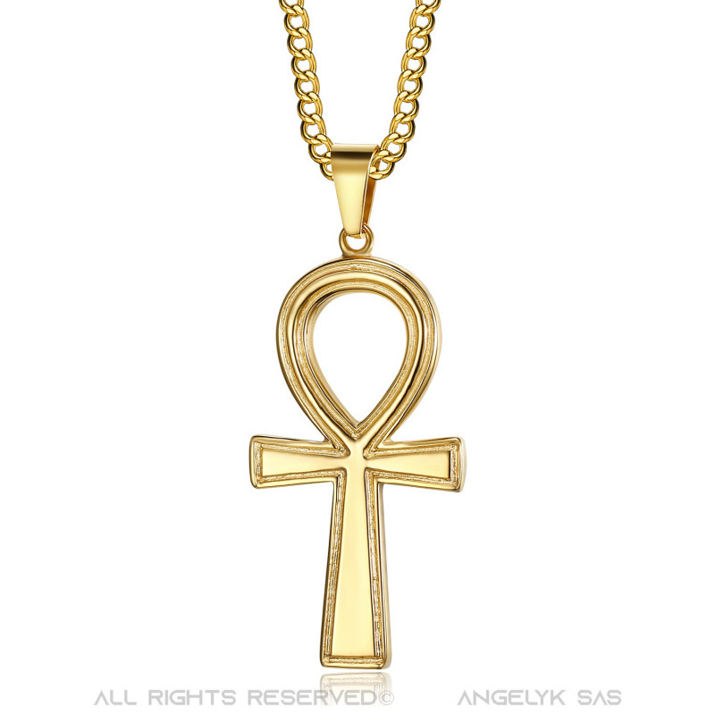 Bobijoo Jewelry Colgante De Cruz Egipcia De Ankh De Oro De La Vida