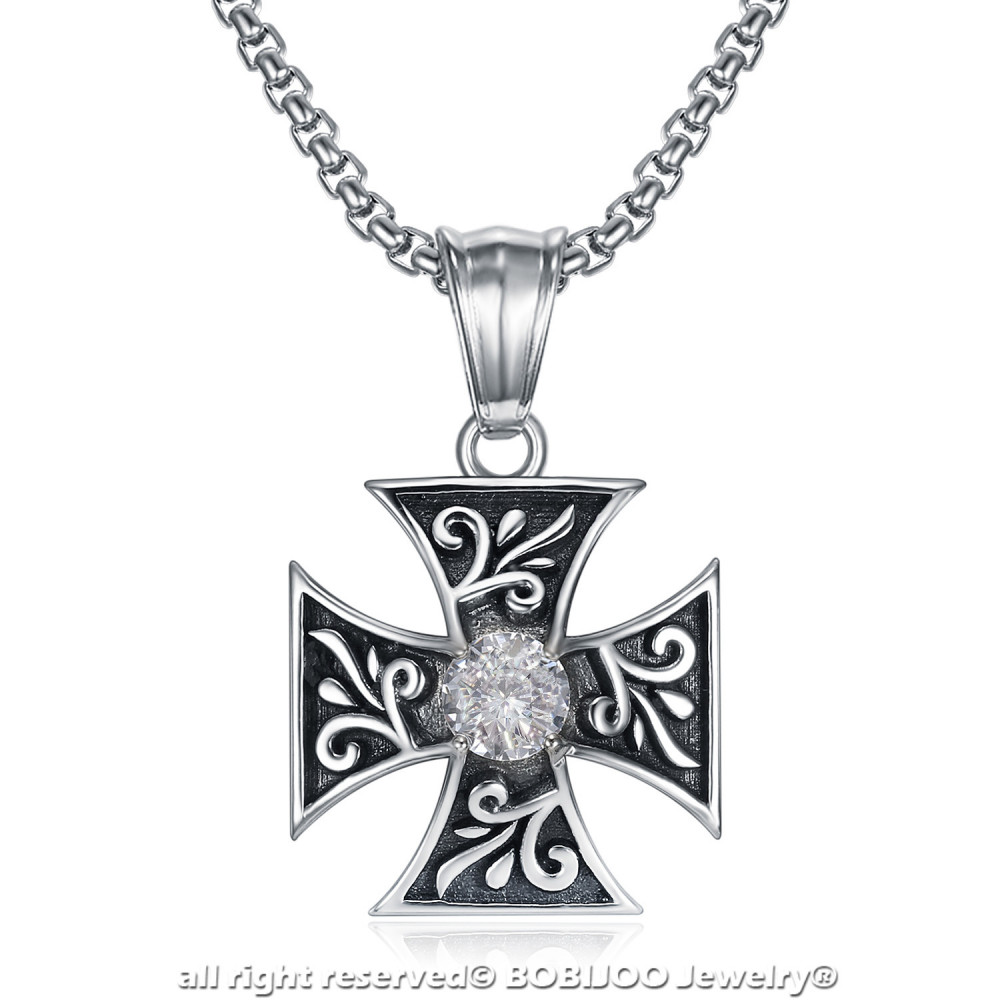 Bobijoo Jewelry Pendentif Templier Croix Patt E Diamant Chevalier