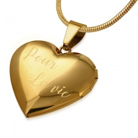 Pendentif Coeur Porte-Photo au Choix Acier + Chaîne bobijoo