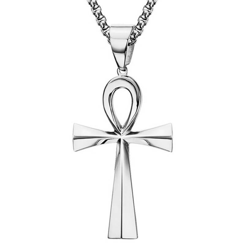 PEF0048 BOBIJOO JEWELRY Anhänger Kreuz des Lebens Ankh Edelstahl Gold Silber nach Wahl