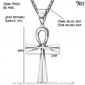 PEF0048 BOBIJOO JEWELRY Ciondolo Croce della Vita Ankh Acciaio Inox Oro Argento a scelta