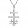 PE0156 BOBIJOO Jewelry Anhänger Kreuz von Caravaca Stahl Vergoldet + Kette