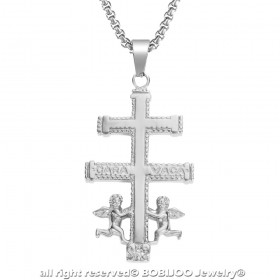 PE0156 BOBIJOO Jewelry Pendant Cross of Caravaca Gold-Plated Steel + String