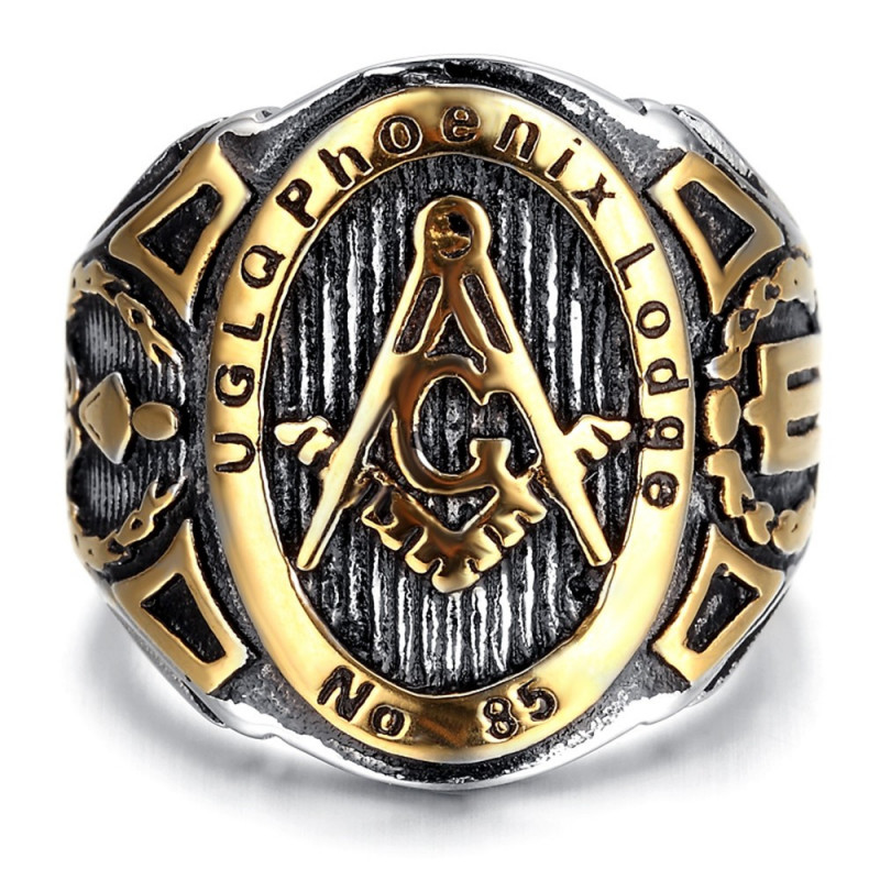 Masonic Rings Gold & Steel Freemason College Masonic rings for sale -  Walmart.com