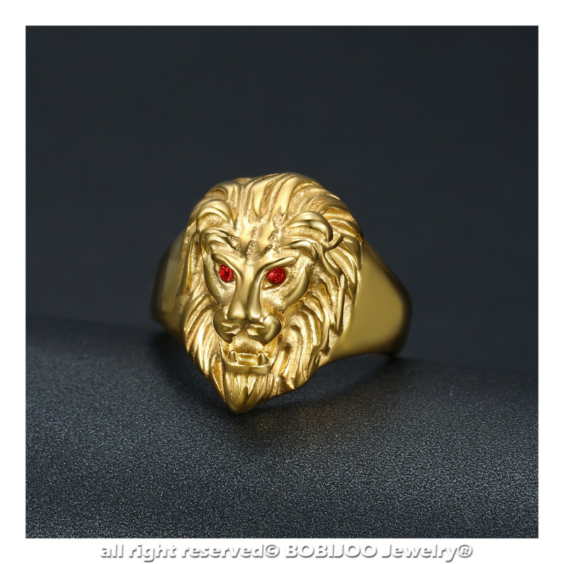 Anillo de oro online de leon