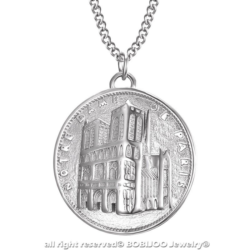 BOBIJOO Jewelry - Ciondolo Nostra Signora di Parigi Acciaio Argento - 21,90  €