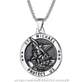 Saint Michael Michael Protection Steel Pendant bobijoo