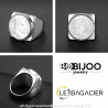 BA0343 BOBIJOO Jewelry Signet Ring stainless Steel 316L Napoleon III 20 Frs Square