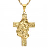 Pendentif Croix Latine Tête Jésus Voyageur Or Chaîne bobijoo