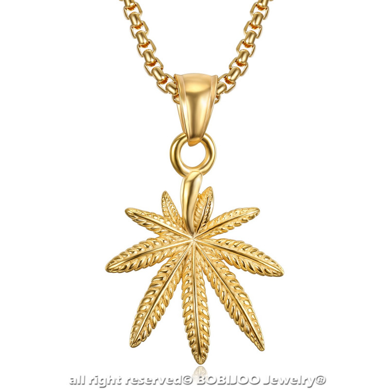 Gold on sale cannabis pendant