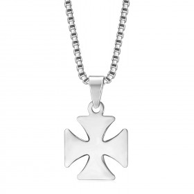 XL Templer-Medaillon Tempelritter rotes Kreuz Kreuzfahrer Edelstahl  Halskette