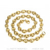 COH0021 BOBIJOO Jewelry High quality steel and gold coffee bean chain