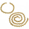 COH0023 BOBIJOO Jewelry Set Chain + Bracelet Coffee Bean Steel Gold