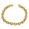 BR0277 BOBIJOO Jewelry Steel and Gold Coffee Bean Bracelet 21cm, 4 sizes to choose from