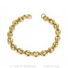 BR0277 BOBIJOO Jewelry Steel and Gold Coffee Bean Bracelet 21cm, 4 sizes to choose from