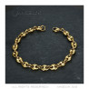 BR0277 BOBIJOO Jewelry Steel and Gold Coffee Bean Bracelet 21cm, 4 sizes to choose from