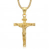 PE0006 BOBIJOO JEWELRY Pendant Necklace Jesus Christ Cross 316L Steel Gold