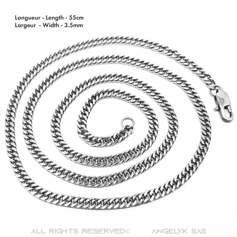 BOBIJOO Jewelry - Catena Maglia catena di Frenare 60cm 4mm in Acciaio Inox  - 11,90 €