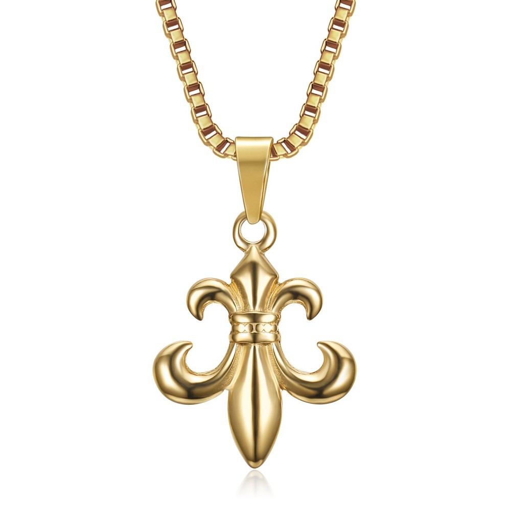 stainless steel fleur de lis pendant