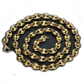 COH0015 BOBIJOO Jewelry Chain necklace Coffee bean Gold-Plated Steel