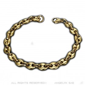 BR0267 BOBIJOO Jewelry Coffee bean bracelet Steel Gold: 4 sizes to choose from