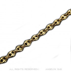 BR0267 BOBIJOO Jewelry Bracciale chicco di caffè Steel Gold: 4 misure tra cui scegliere