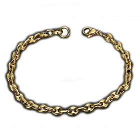 BR0267 BOBIJOO Jewelry Coffee bean bracelet Steel Gold: 4 sizes to choose from