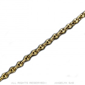 BR0267 BOBIJOO Jewelry Coffee bean bracelet Steel Gold: 4 sizes to choose from