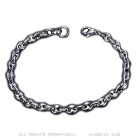 BR0268 BOBIJOO Jewelry Pulsera de granos de café Acero Plata: 4 tamaños a elegir