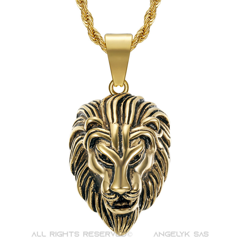 Vintage lion deals head necklace