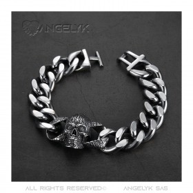 BR0292 BOBIJOO Jewelry Pulsera biker Acero inoxidable 19cm