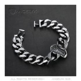 BR0292 BOBIJOO Jewelry Biker bracelet Stainless steel 19cm