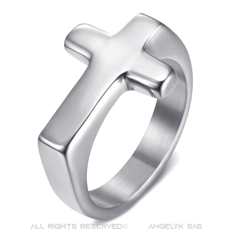 Bague croix best sale argent femme