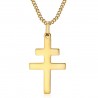 Cross of Lorraine Pendant 30mm Stainless Steel Gold IM#22301