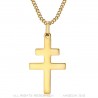 Cross of Lorraine Pendant 30mm Stainless Steel Gold IM#22302