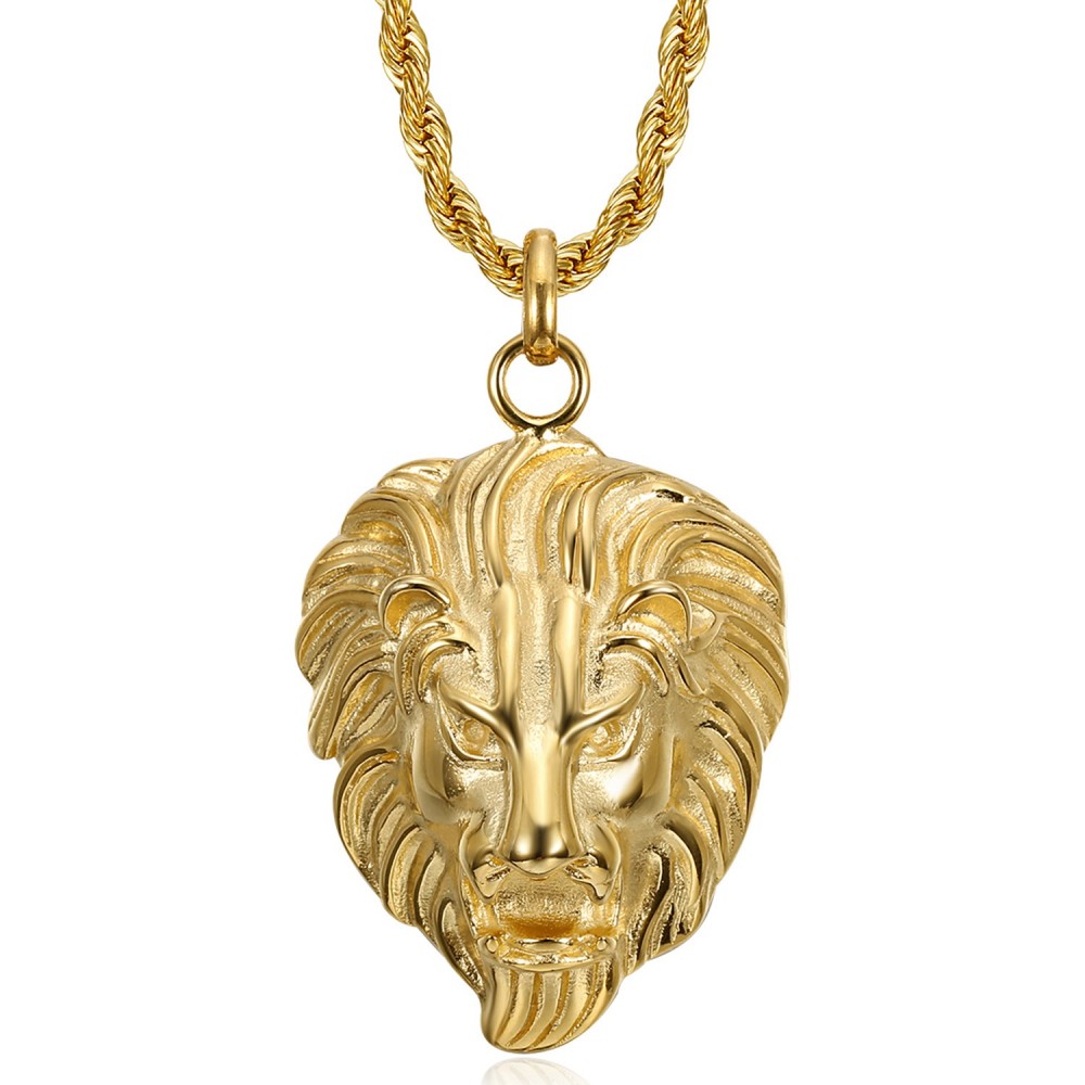 gold lion chain pendant