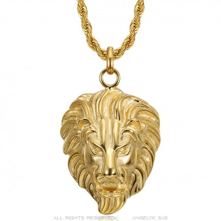 gold necklace with lion head