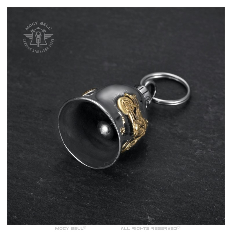 Motorcycle bell Mocy bell Bécane Stainless steel Gold