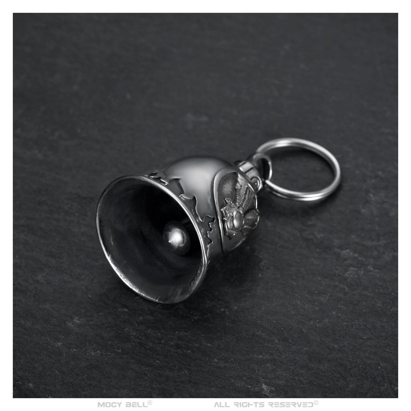 Motorcycle bell Mocy Bell V-Twin Motor Steel Silver