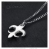 Collana con ciondolo Fleur de Lys Catena Zirconio Acciaio inossidabile Argento IM#25251