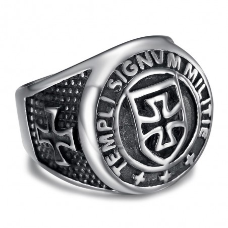 Templar ring Signum Templi Militie Stainless steel