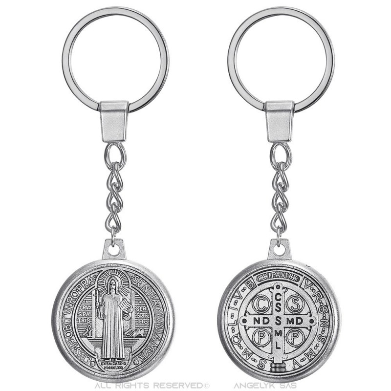 Porte-clé Saint Christophe en métal - Symbole de protection pour vos clés