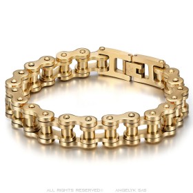 Motorbike chain bracelet Stainless steel Gold IM#26275