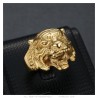 Anillo tigre Chevalière hombre Acero inoxidable, chapado en oro IM#26958