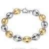 Bracciale bicolore con chicchi di caffè Acciaio inossidabile Argento Oro 11 mm IM#27080