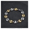 Bracciale bicolore con chicchi di caffè Acciaio inossidabile Argento Oro 11 mm IM#27081