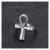 Anello Croce Ankh della vita Egitto Acciaio inossidabile Argento IM#27126