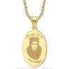 Pendant medal Saint Sara protects me Stainless steel Gold IM#27144